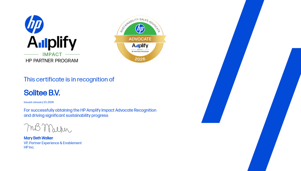HP Amplify Impact certificaat specificaties